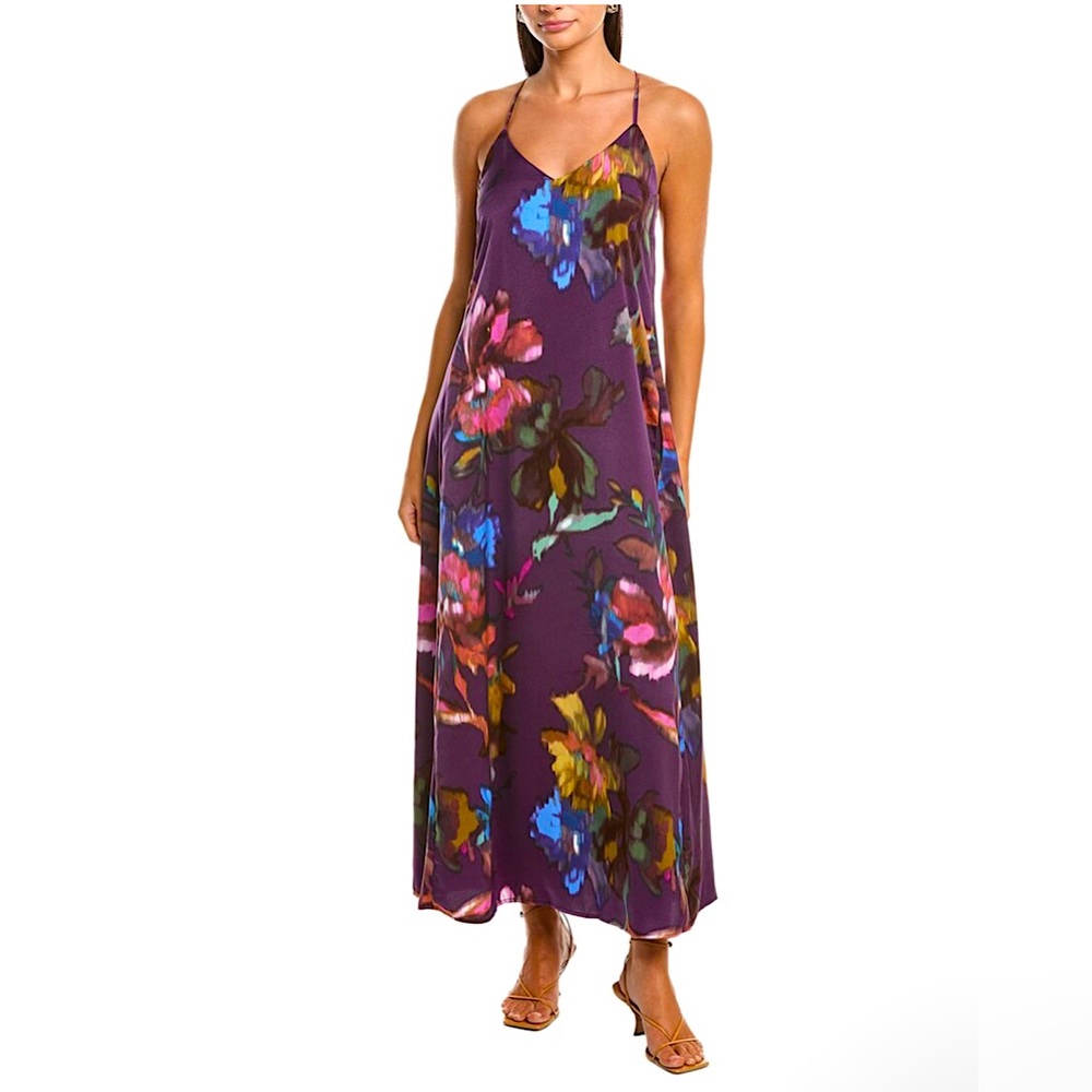 Nicole Miller Palma Satin Maxi Dress - NWT